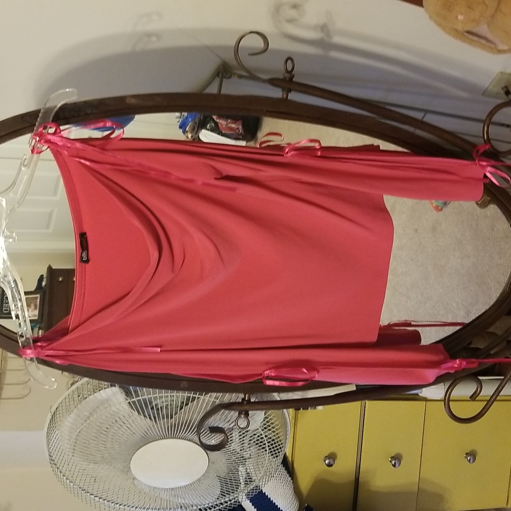 Women's pink open sleeves top